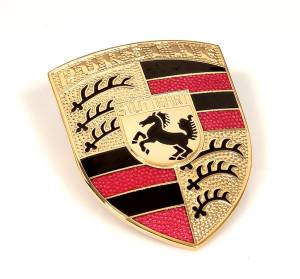 GENUINE PORSCHE - Porsche® Genuine Hood Badge/Crest, 1965-1995