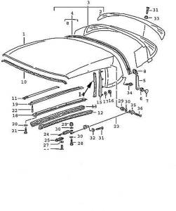Performance Products® - Porsche® Cabriolet Vertical Rear Side Left Window Seal, 1986-1998 (911/993)