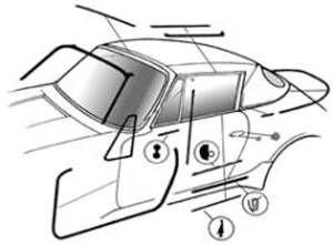 Performance Products® - Porsche® Cabriolet Right Top Inner Lateral Seal, 1986-1994 (911)