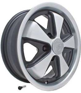 Performance Products® - Porsche® Fuchs Wheel, Silver / Black, 911, 912, 15"X 5.5 (356C)