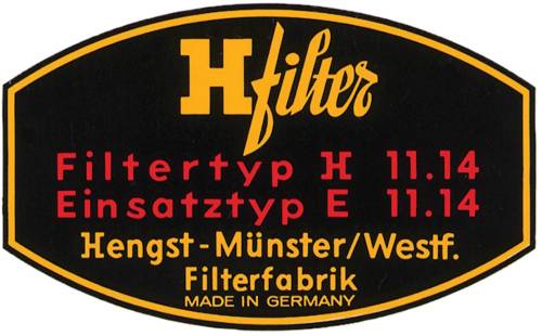 Performance Products® - Porsche® H Filter Decal Oil Filter, 1955-1969