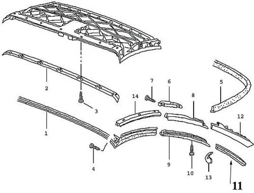 GENUINE PORSCHE - Porsche® Cabriolet Rear Roof Seal, Driver Side,1999-2008 (996/997)