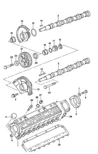 GENUINE PORSCHE - Porsche® Cam Gear Bolt (10x95mm), Cyl. 5-8, Left, 1978-1984 (928)