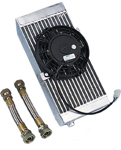 BILLY BOAT EXHAUST - Porsche® Front Fender Mount Oil Cooler With Electric Fan Kit, 1965-1989 (911)