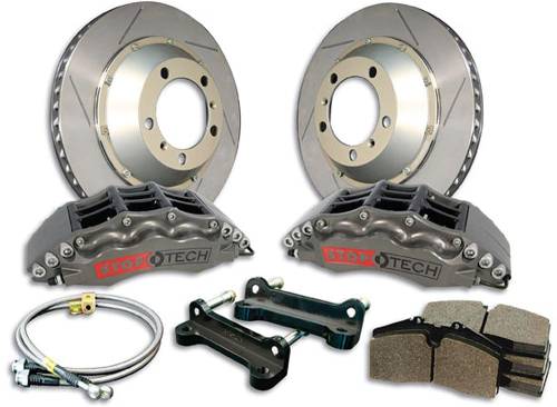 Performance Products® - Porsche® STOPTECH BIG BRAKE KIT FOR, Front Red 6 Piston Calipers/Slotted 380x35 Rotors