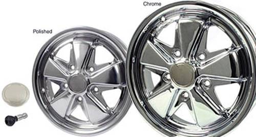 Performance Products® - Porsche® Fuchs Wheel, Polished, 911, 912, 15" X 5.5 (356C)