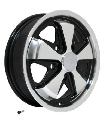 Performance Products® - Porsche® Fuchs Wheel, Gloss Silver/Black 15" X 5.5" Wheel, for 356C/911/912